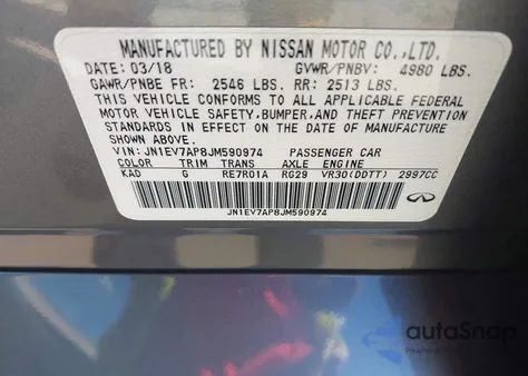 2018 Infiniti Q50 3.0T Luxe from USA, damaged, VIN JN1EV7AP8JM590974